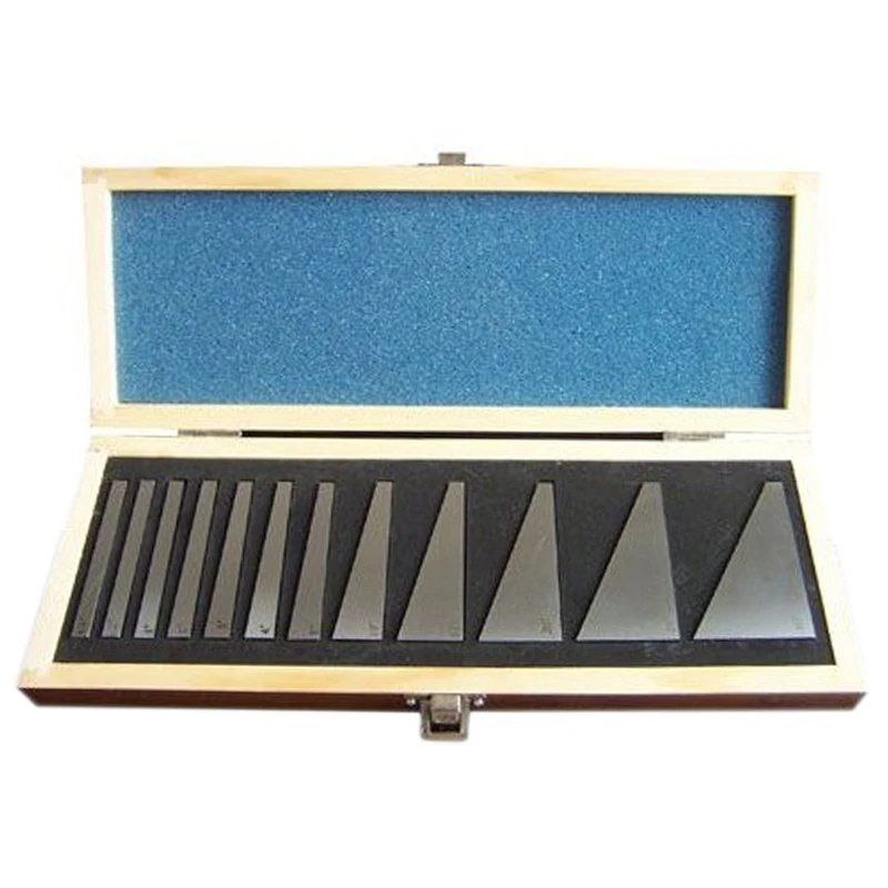 

12-Piece Steel Angle Gauge Block Set With Case Precisions Angle Blocks Set 1/4 To 30 Degree Gauge Milling Machinist Lathe Tool