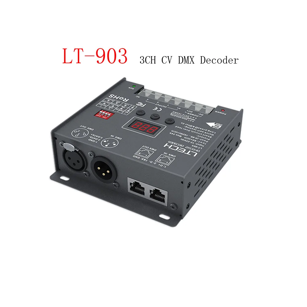 

LTECH LT-903 3CH CV DMX Decoder Input Voltage 12-24Vdc