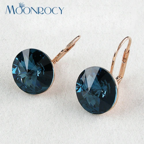 Женские серьги с кристаллами MOONROCY синими розового золота бесплатная
