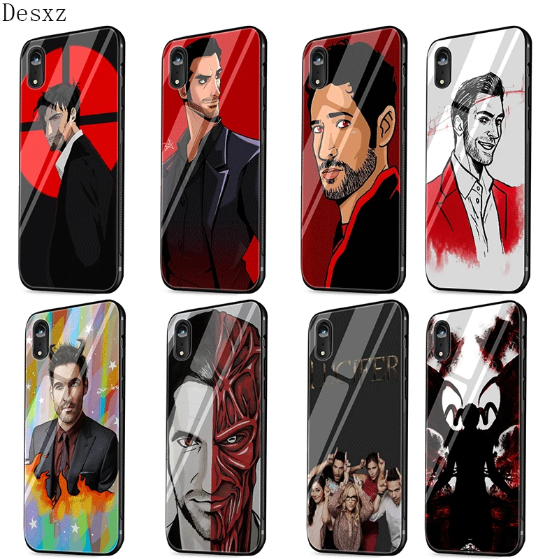 

Desxz Glass Mobile Phone Case For iPhone 5 5s SE 6 6s 7 8 Plus XR X XS Max Cover Lucifer Tom Ellis Bag Shell