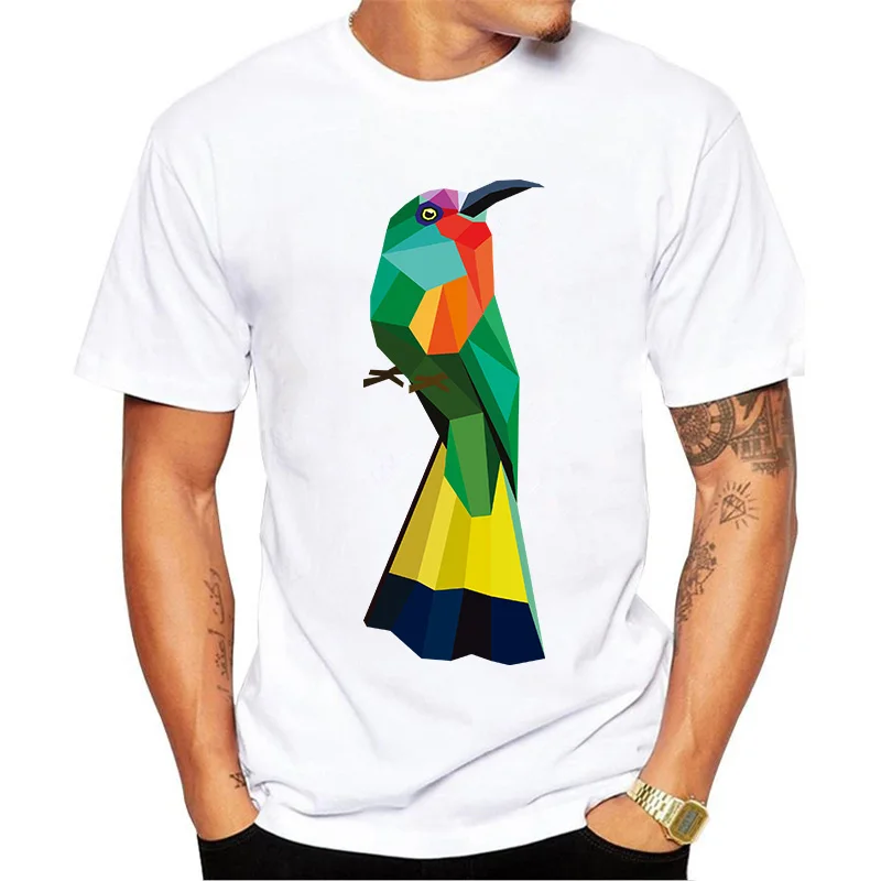 Colorful 3D Bird Print T-Shirt Men New Arrival Cartoon Design Character Cool T Shirt Man Short Sleeve Casual Shirts Europe Size | Мужская