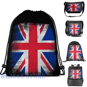 

Funny print shoulder Bags women United Kingdom Flag Proud British Vintage Distressed Single shoulder backpack travel men