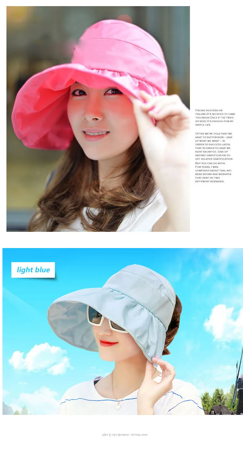 sun visor hat sun hats for women with big heads chapeu feminino beach hat summer uv protection hats (18)