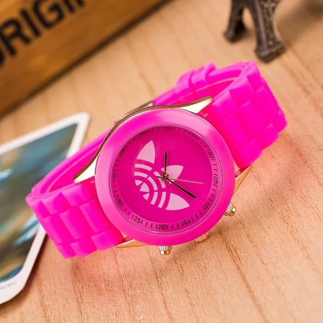 Kobiet zegarka новые модные брендовые часы Hodinky женские спортивные силиконовые часы под платье кварцевые наручные часы reloj mujer - Цвет: rose