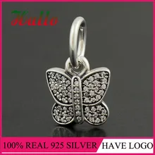 Новое поступление большое отверстие 925 пробы серебро Европейский Бабочка Висячие Подвески-талисманы для оригинальной Подвески Браслет DIY подарок