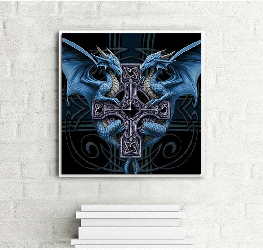 Diamond mosaic full diamond embroidery dragon DIY painting cross stitch crystal round sets unfinish decorative | Дом и сад