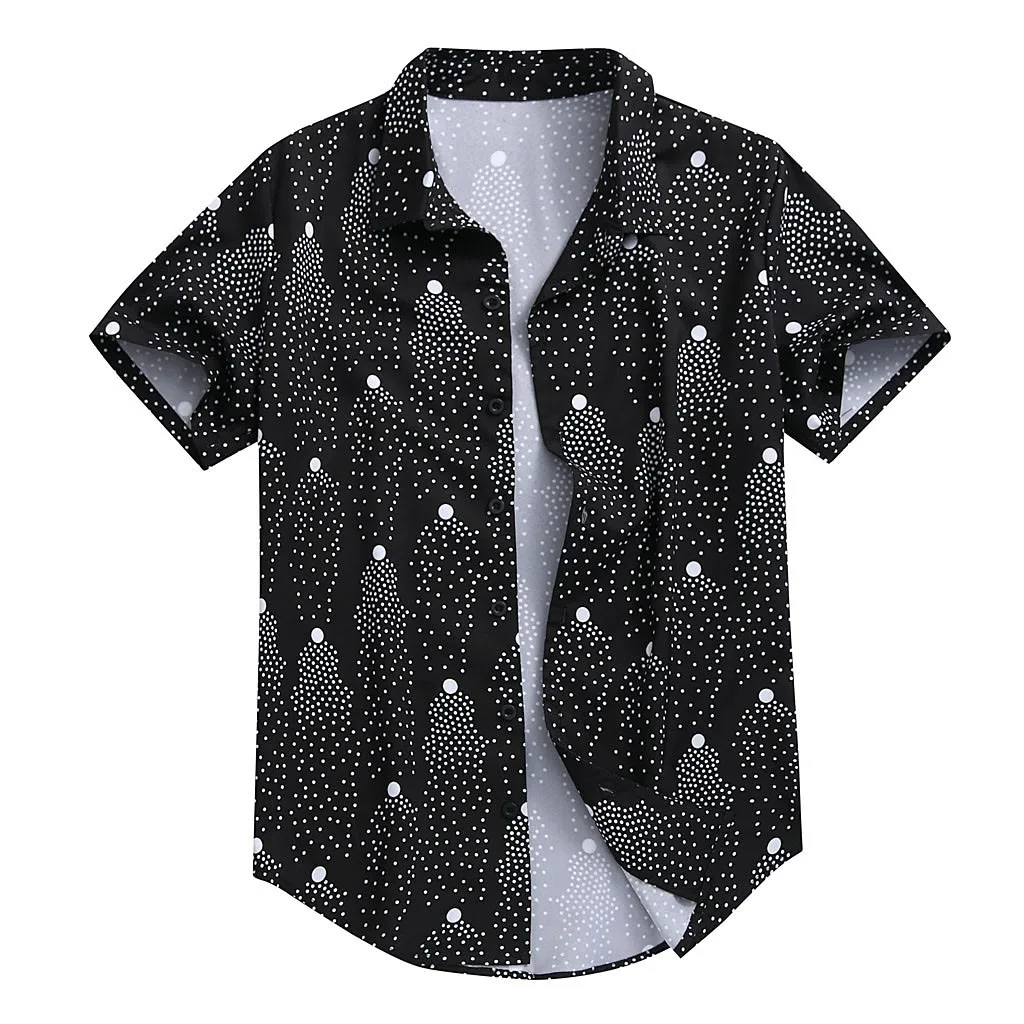 

Womail 2019 New Arrival Slim Casual Male Hawaiian Men's Baggy Beach Hawaiian Print Short Sleeve Button Retro Shirts Tops Blouse