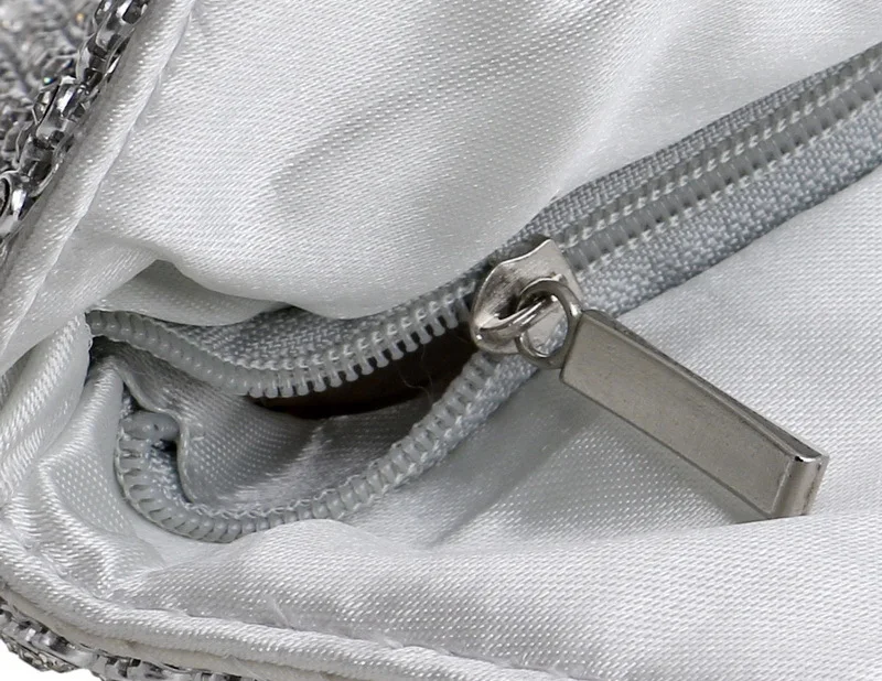 Luxy Moon Silver Rhinestone Clutch Bag Detail