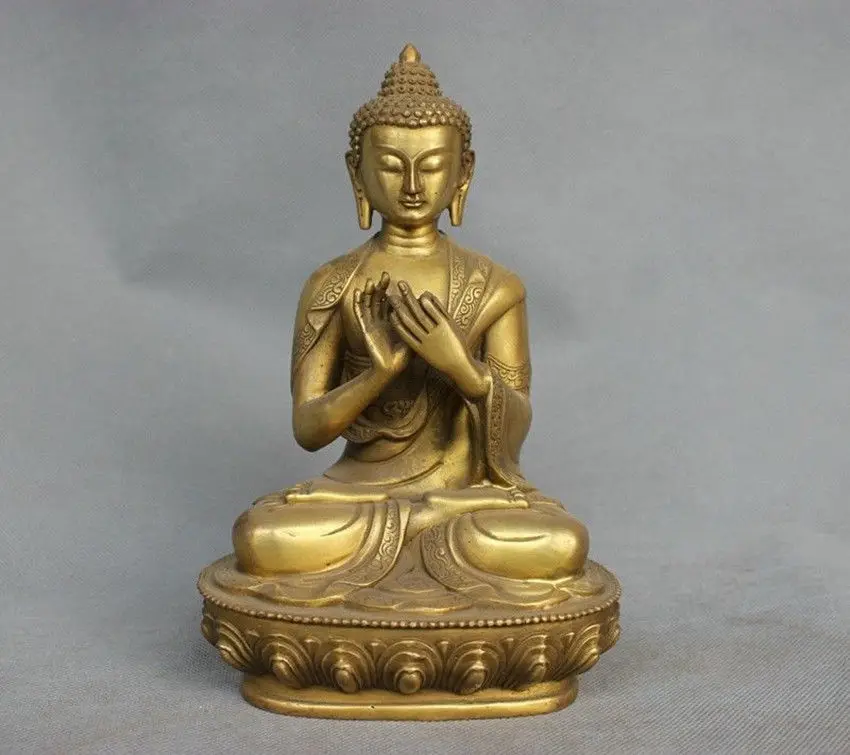 

1@g++11.8'' China Tibet Shakyamuni Buddha Bronze Brass Statue Figurine