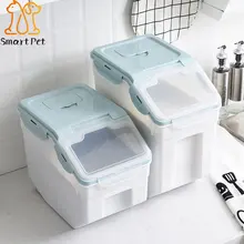 SMARTPET стиль Кошачий пищевой бочонок сухой корм для животных контейнер анти-окисление собачий пищевой контейнер для хранения ведро ролик с Mothproof слот для карт
