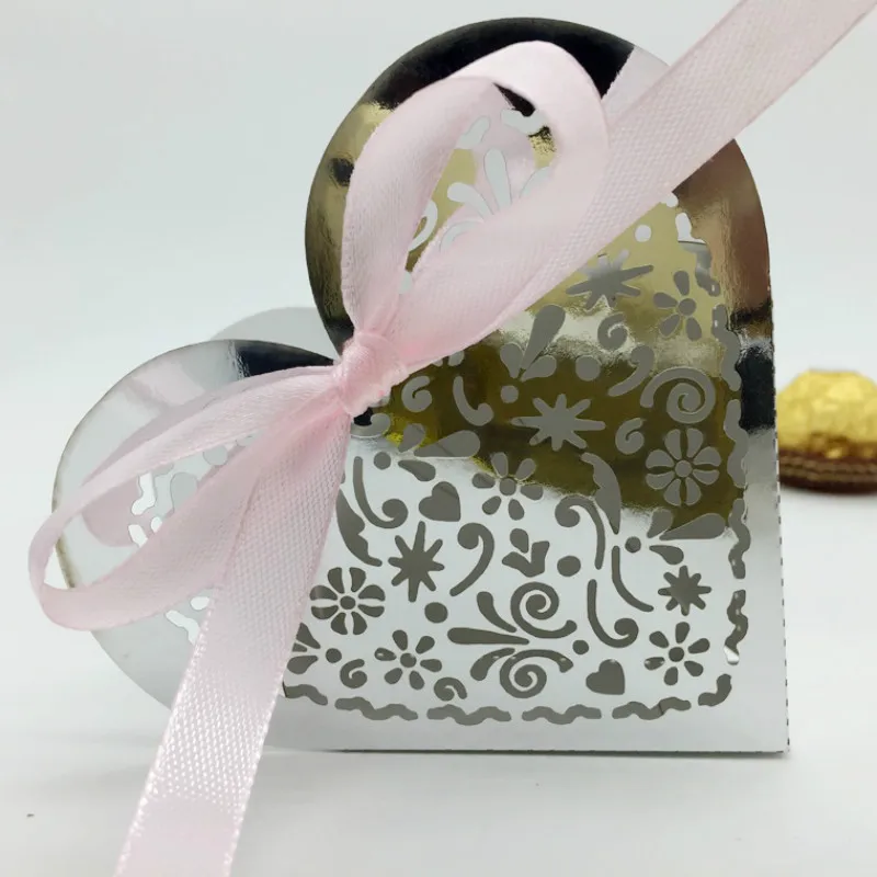 50pcs Laser Cut Love Heart Candy Box for Festival Party Candy Gift Box Wedding Banquet Romantic Wedding Decoration (10)
