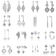 16 стильные серьги-гвоздики с перьями, 925 пробы, серебряные женские модные заклепки, женские серьги с сердечком, хорошее ювелирное изделие