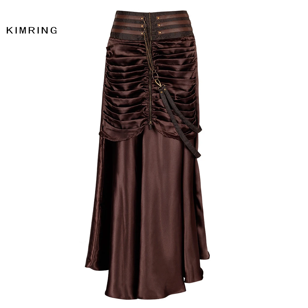 Kimring Vintage Steampunk Skirt Victorian Gothic High