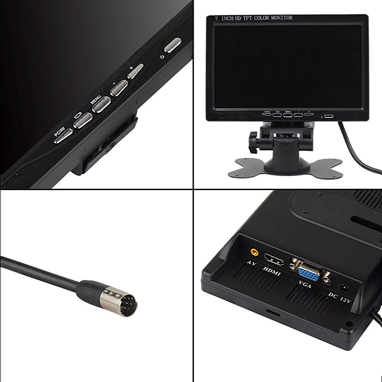 7 дюймовый HDMI VGA AV ЖК экран для камеры Raspberry Pi Banana Pro SLR 5 в 24 В 1024*600 автомобильный