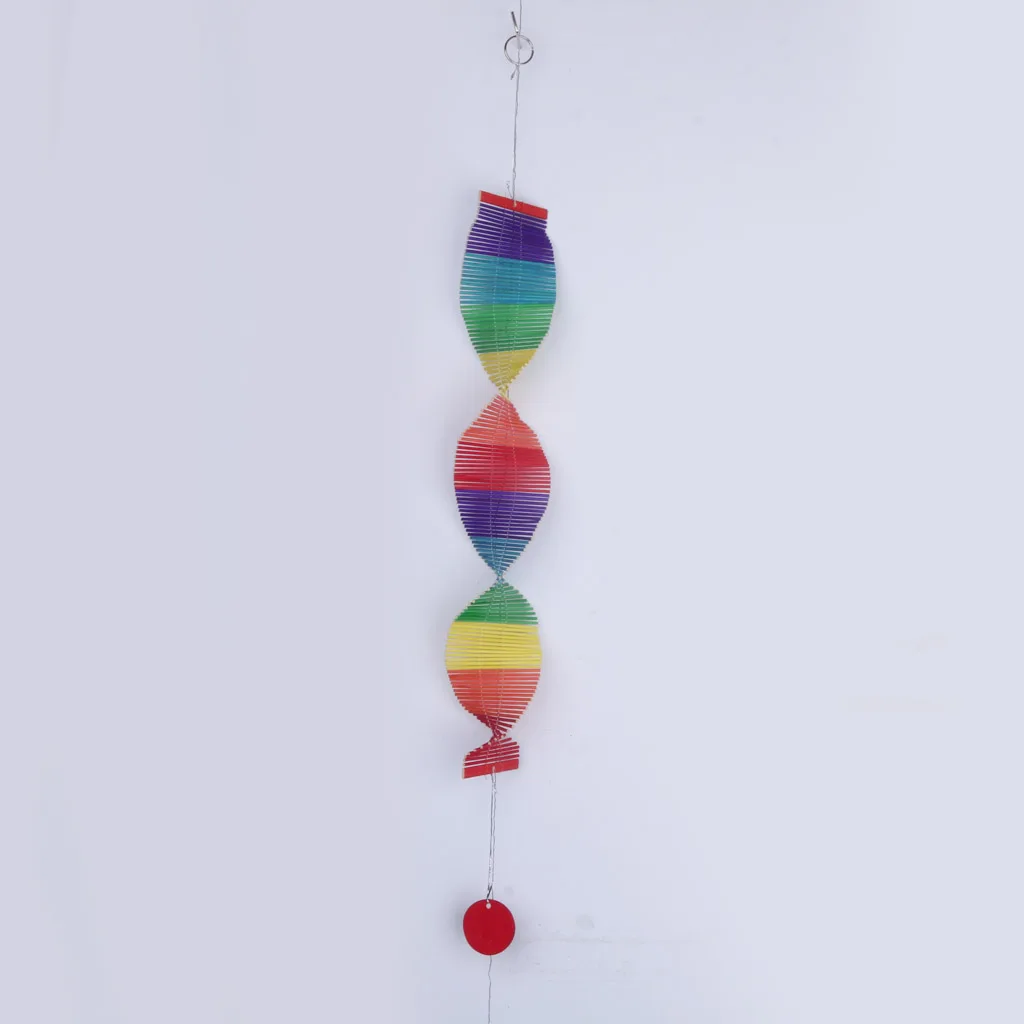 Rainbow Color Spiral Wind Garden Park Tent Charm Hanging Spinner 5 Size 
