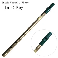Irish Whistle Flute C key Ireland Flute Feadog Brass Tin Pennywhistle Metal Pocket Feadan 6Hole Musical Instrument Free Shipping