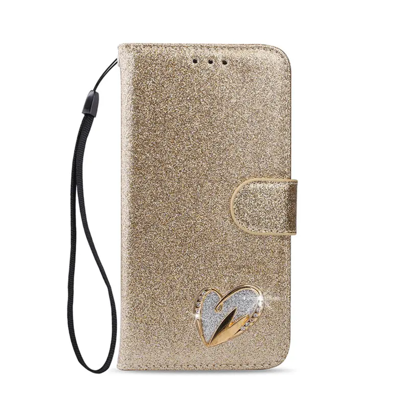 Чехол для телефона Etui, чехол для samsung Galaxy S7, S8, S9 Plus, Edge Note 8, 9, S8Plus, S9Plus, с IMD, блестящий, из искусственной кожи, флип-кошелек - Цвет: Champagne