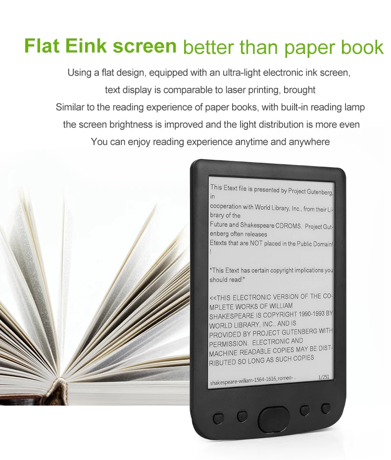 Высокое качество e ink book reader 6inche reader Новейший e ink book reader с защитной крышкой e-ink screen reader 4 цвета