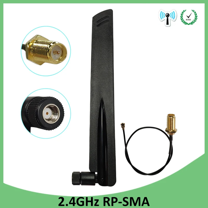 

10pcs wholesale 2.4GHz Antenna wifi RP-SMA Connector 8dBi WiFi antena 2.4 ghz antenne+21cm RP SMA to ufl./ IPX 1.13 Pigtai cable