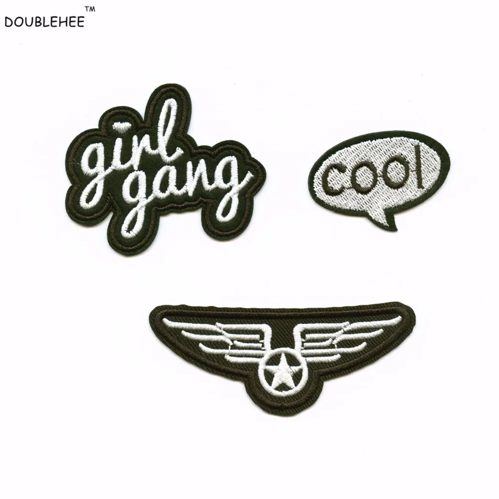 

The Black White Girl 6.7CM*5.9CM Patches Iron On Or Sew Fabric Sticker For Clothes Badge Patch Embroidered Appliques DIY