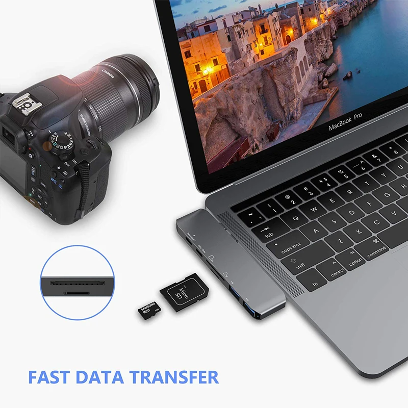 Новейшая мода Горячая 7 в 1 адаптер док-станция с 4K HDMI PD USB 3,1 type-C концентратор Micro SD/TF порт Зарядка для MacBook Air Pro