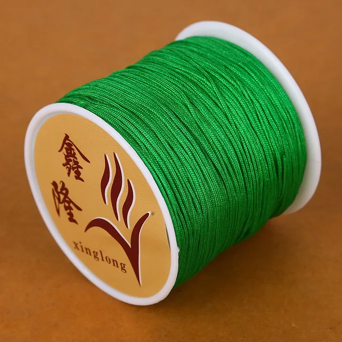 23 Цвета 50 м атласный нейлоновый китайский узел шнур макраме браслет плетеный шнур DIY кисточки вышивка бисером нить ювелирных изделий - Цвет: Grass Green