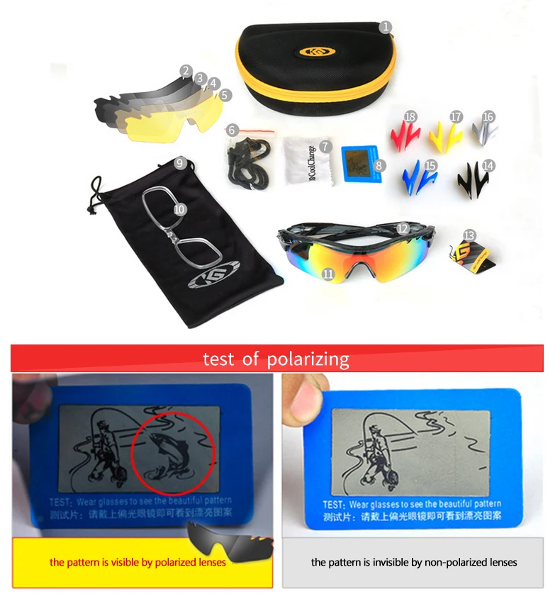 CoolChange поляризованные очки для велоспорта, велосипедные уличные спортивные мужские и женские солнцезащитные очки с 5 линзами, защитные очки для езды на велосипеде