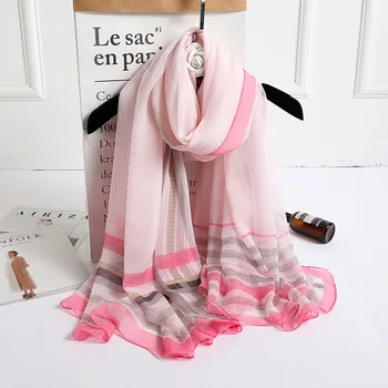 

2020 luxury brand women scarf fashion striped print silk scarves for lady shawls wraps soft winter spring pashmina foulard femme