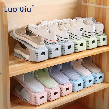 

All-in-one shoe rack creative double-layer thickened space-saving plastic shoe storage shelf shoe cabinet