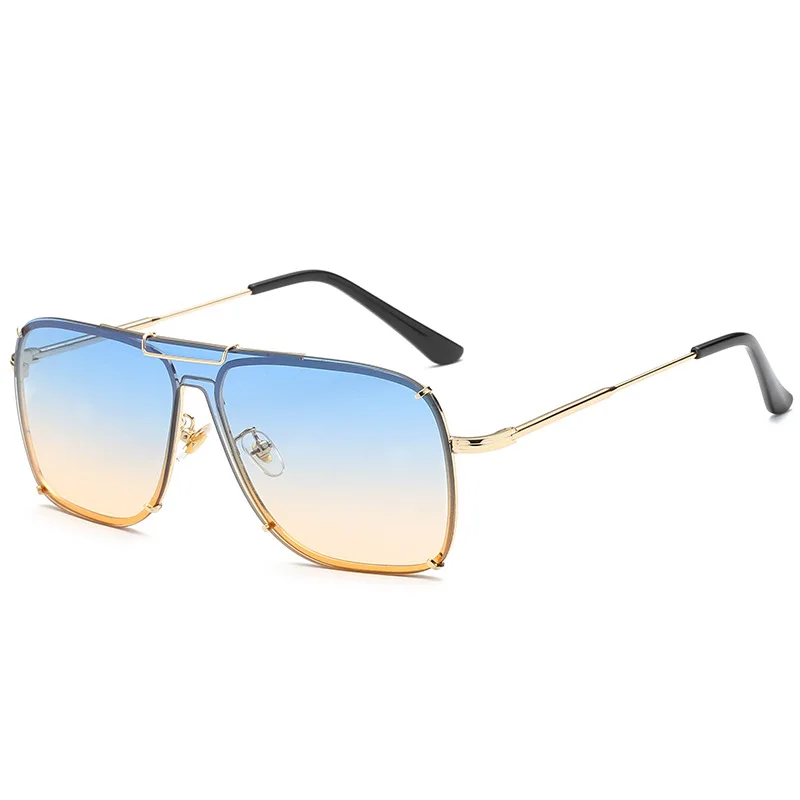 Винтажные градиентные солнцезащитные очки для женщин, брендовые Дизайнерские Большие золотистые оправы, солнцезащитные очки для женщин и мужчин, UV400 - Цвет линз: 2