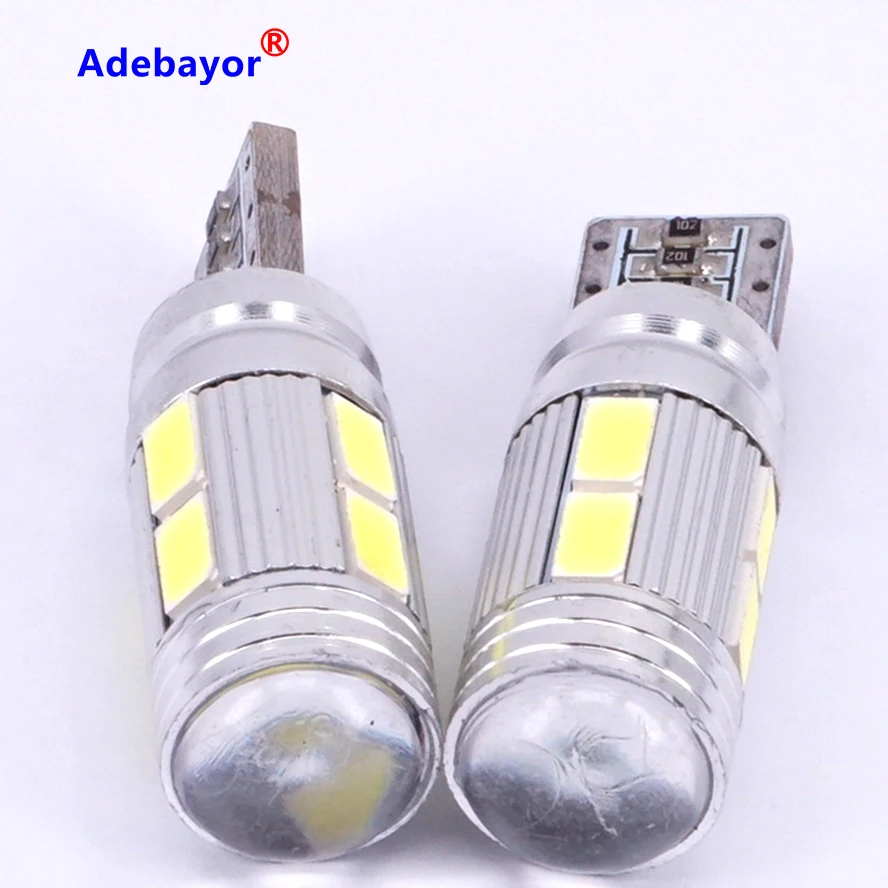 100 шт./лот T10 canbus светодиодный 10 SMD 5630 чип 501 W5W 194 ошибок автомобиля светодиодный объектив индикатор клин лампочка лампа