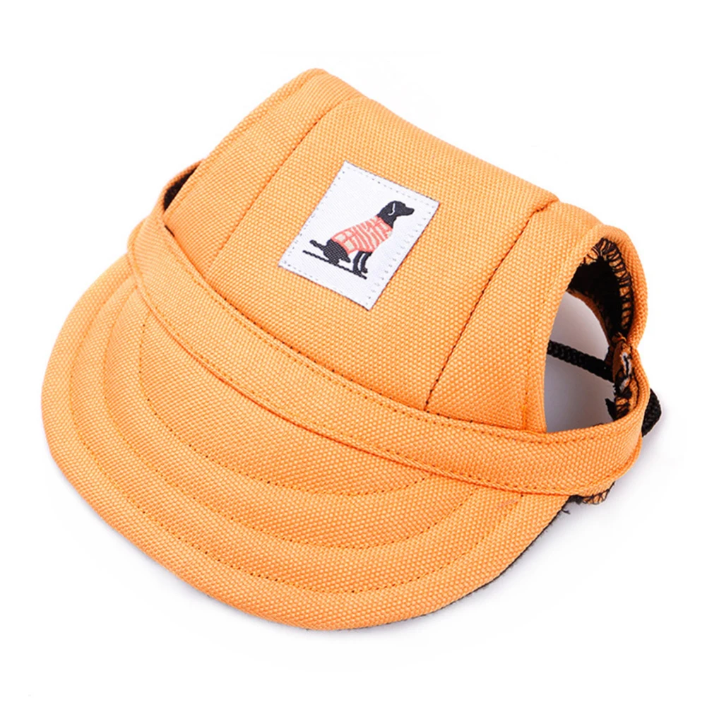 Шляпа от солнца для собак Милый Летний питомец Повседневная парусиновая джинсовая бейсболка Чихуахуа домашний Йоркширский питомец продукты размера плюс S/M орнамент с изображением собак - Цвет: Orange