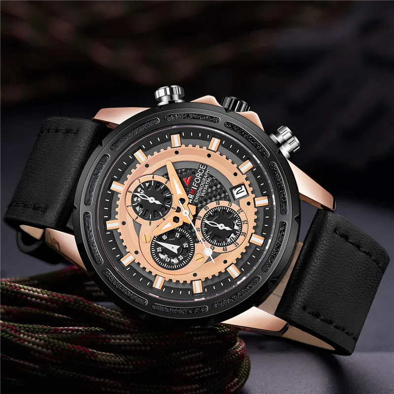 Horloge Ancien Masculino Sport Homme Relogio Montre Chronographe Calendrier Armiforce Luxe Top 8004 Mâle ZXuPkiO