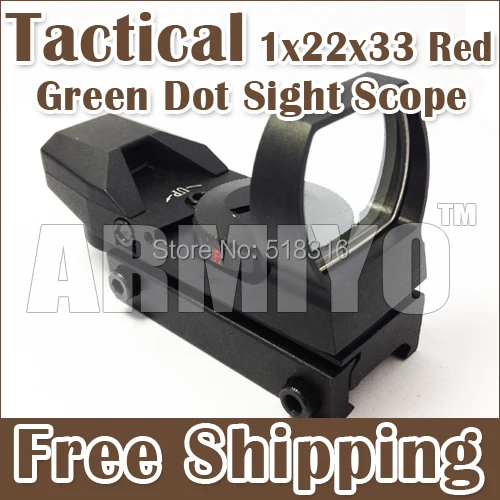 

Armiyo Tactical Multi Reticle 4 Reticle Reflex Holographic 1x22x33 Red Green optics scope vision sight For Hunting Free Shipping