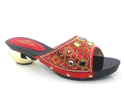 

red, free shipping hot selling African sandals for party,high quality fashionable ladies shoes!!HFS1-29