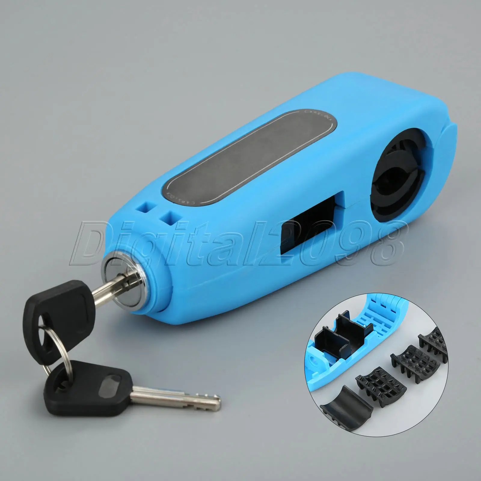 

Blue Universal Motorcycle Scooter Handlebar Safety Lock Brake Throttle Grip Security Lever Lock Anti Theft Protection Lever Lock