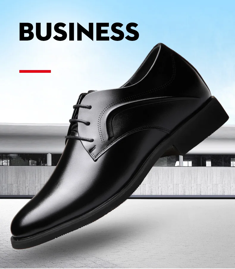 Misalwa/мужские туфли-оксфорды, визуально увеличивающие рост 5 см; черные кожаные модельные туфли; свадебные туфли на низком каблуке для взрослых