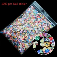 1000 шт стикер для дизайна ногтей 3D фруктовые перья цветы смешанный Дизайн Крошечные ломтики Fimo Полимерная глина DIY стикер для красоты ногтей s украшения