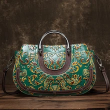 Высокое качество, тисненые сумки через плечо с верхней ручкой, сумка-мессенджер через плечо, винтажная цветная женская сумка из натуральной кожи
