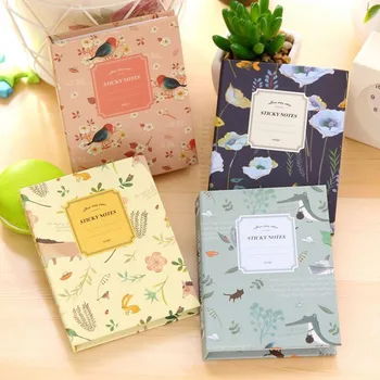 

Coloffice 1PC New Creative Cute Oil Painting Animals Hardcore Notebook 3Groups Of Memo Pads Combination Easy To Sticky Note