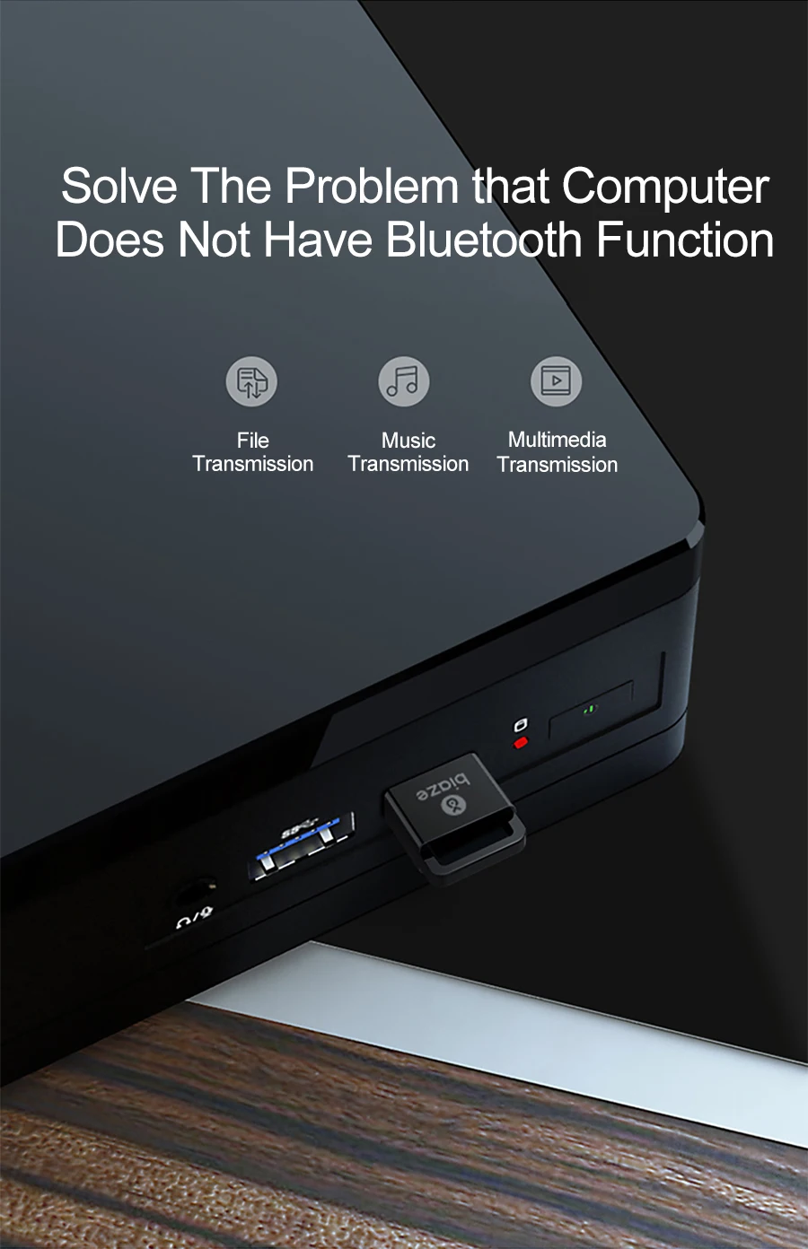 Biaze USB Bluetooth ключ адаптер 4,0 для компьютера ПК Беспроводная мышь динамик Музыка Аудио приемник APTX Bluetooth адаптер