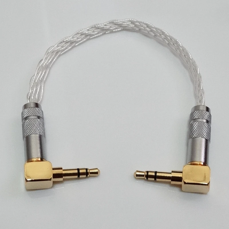 15 см 8 ядер плоская оплетка Посеребренная 3,5 мм штекер-папа стерео аудио кабель AUX для ipod MP3 Усилитель для телефона
