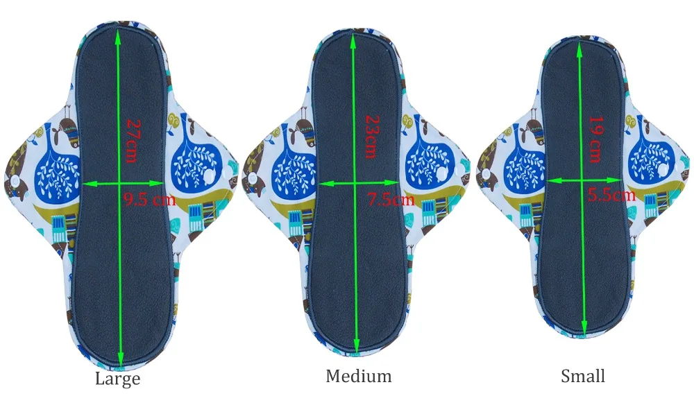 5 шт. водостойкий бамбуковый уголь гигиенические прокладки тканевые менструальные прокладки вкладыши для женщин дамы многоразовые прокладки салфетки 23x7,5 см