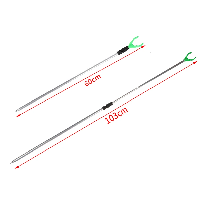 Алюминиевая стойка для удочки с V держателем, Регулируемая Телескопическая Подставка для рыбалки, 1,04 м, 1,2 см, 2 секции