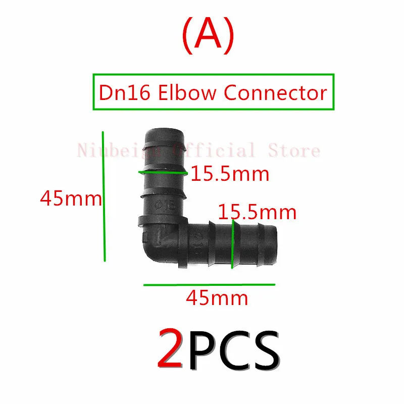 2 шт. Dn16 Dn20 Dn25 метрические фитинги для трубопровода LDPE Разъем для шланга локоть тройник конец штекер садовые аксессуары для полива капельные фитинги