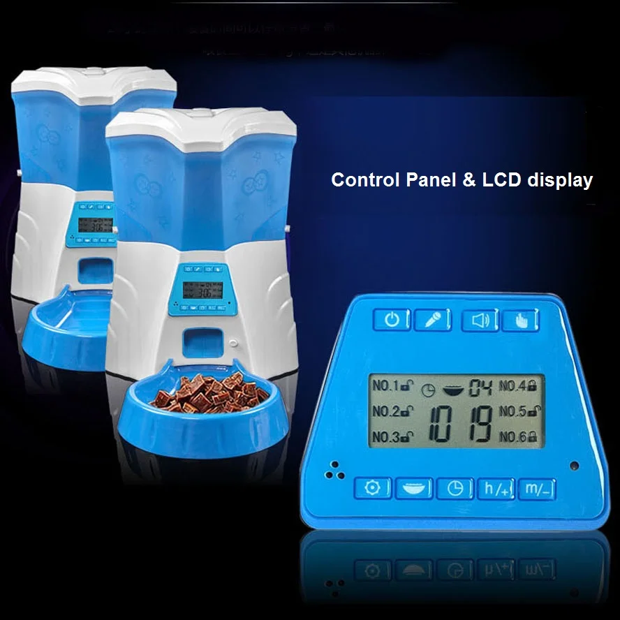 ЖК-дисплей контроль сухой порции ПЭТ автоматическая кормушка дозатор для собак