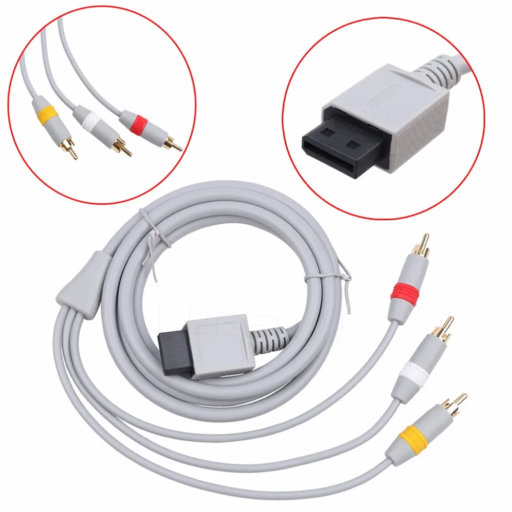 

6FT 1.8m Audio Video AV Aux Composite 3 RCA Cable Cord Connector for Nintendo For Wii Console