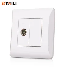 Телевизионная антенна розетке outlet-мужчин адаптер коаксиальный выход пластины белый панель супер качество TAILI производство