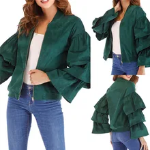 Новая модная женская Беговая куртка с капюшоном зимняя куртка на молнии с расклешенными рукавами Верхняя одежда#2o15# F