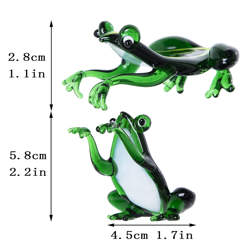 H& D Милая стеклянная лягушка ручной работы, коллекционная фигурка животного, подарок для любителя животных, муранский стиль, художественная стеклянная скульптура для домашнего декора